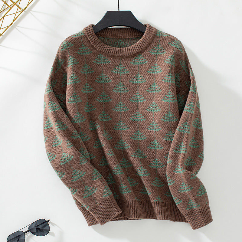 Damen Strickpullover mit verspieltem Baumdesign und weichem Material R&B