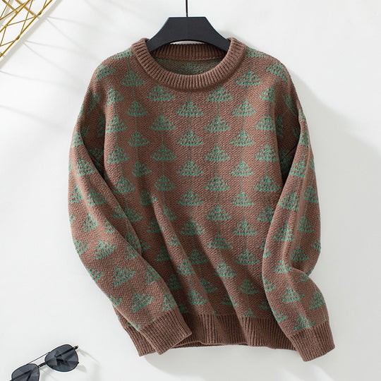 Damen Strickpullover mit verspieltem Baumdesign und weichem Material R&B