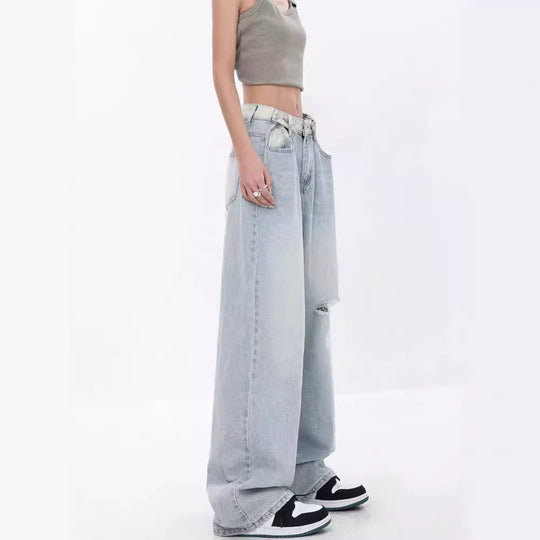 Damen weite Jeanshose im lässigen Urban-Style mit unverwechselbarem Vintage-Charakter R&B