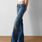 Damen Flared Jeans mit hohem Bund und distressed Design R&B