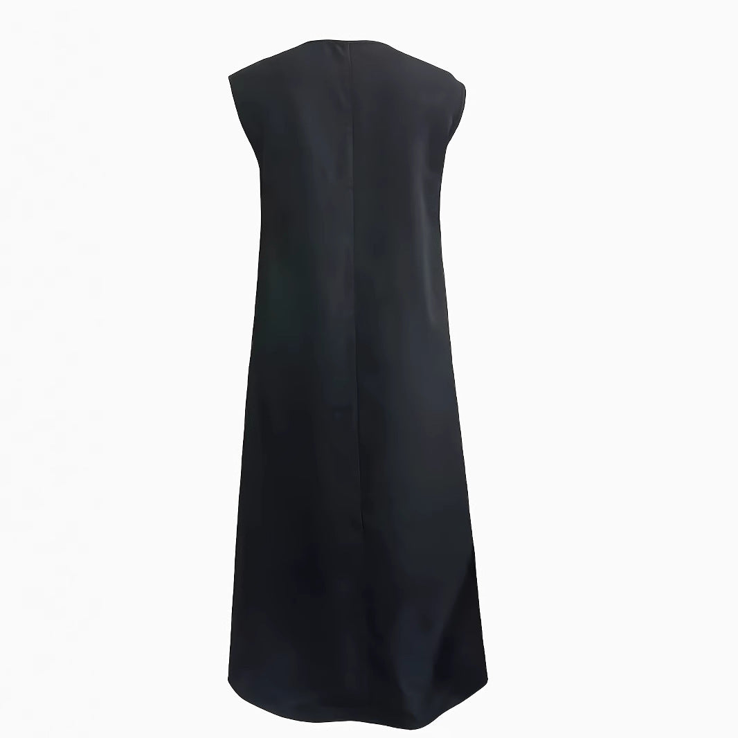 Damen Maxikleid mit elegantem V-Ausschnitt und fließendem Schnitt R&B