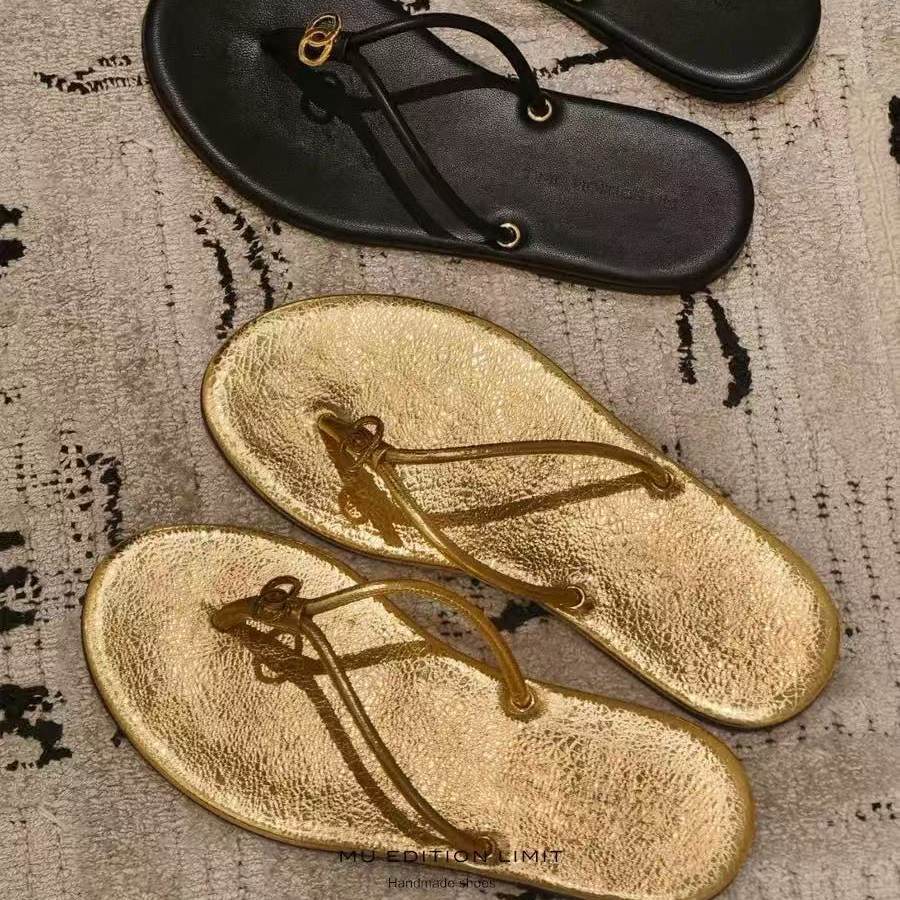 Damen Glitzernde Zehentrenner Sandalen mit edlem Metallic-Look R&B