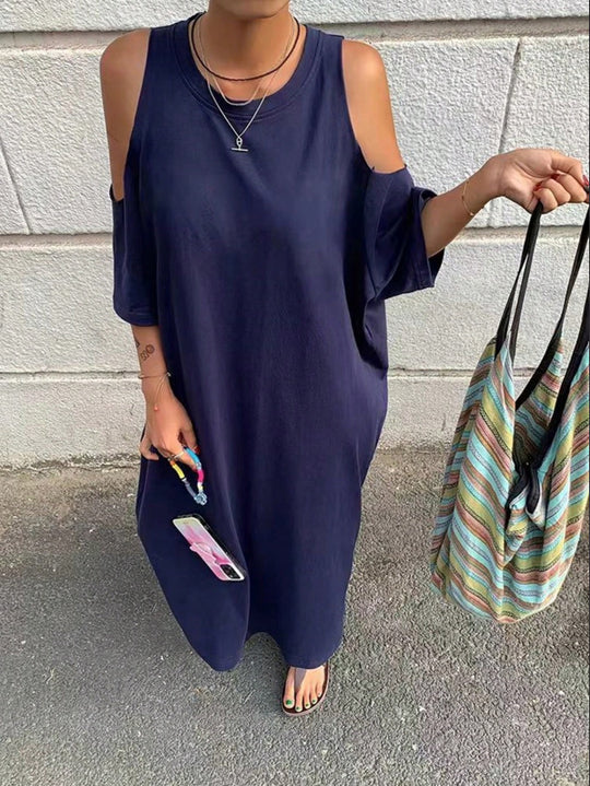 Damen Lässiges Maxikleid mit seitlichen Schlitzen und Oversize-Design R&B