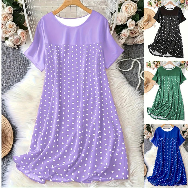 Damen Polka Dot Sommerkleid mit lässigem Schnitt und weichem Material R&B
