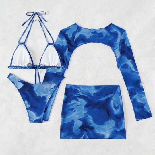 Damen Bikini-Set mit raffiniertem Rückenausschnitt und modischer Wickelrock R&B