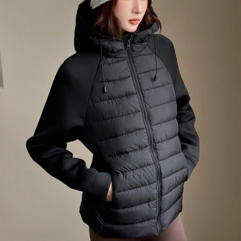 Damen Innovative Hybridjacke mit hohem Kragen und abnehmbarer Kapuze R&B