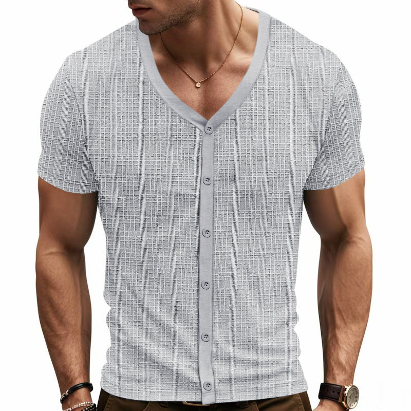 Herren kurzärmliges Hemd mit strukturiertem Design R&B