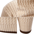 Herren Strickpullover mit hochabschließendem Kragen und strukturiertem Muster R&B