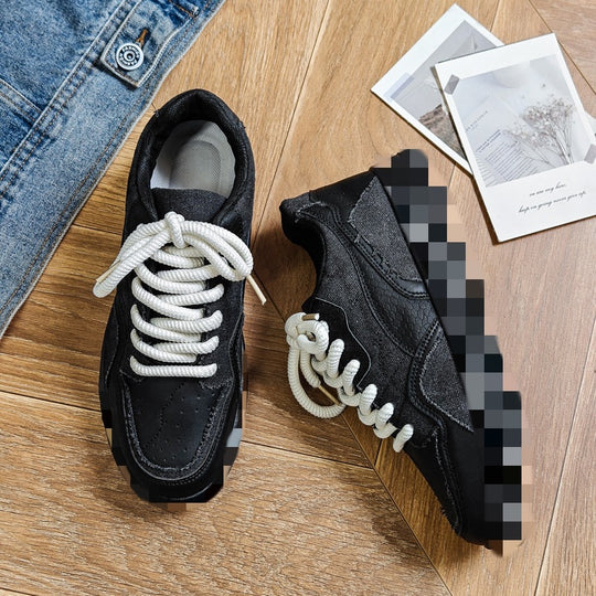 Damen modische Sneakers mit hoher Plattform und atmungsaktiver Oberflächenstruktur R&B
