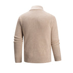 Herren modischer Strickpullover mit halbem Reißverschluss und strukturiertem Muster R&B