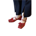 Damen elegante Mary Jane Schuhe mit Glanzfinish R&B