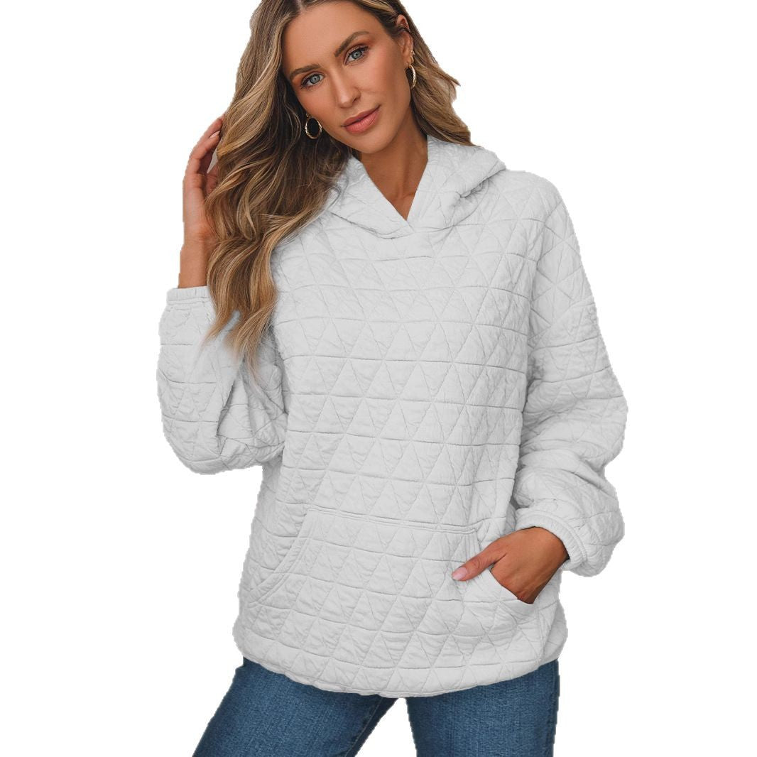 Damen Kapuzenpullover mit strukturiertem Steppmuster und praktischen Taschen R&B