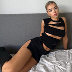 Damen figurbetontes Cut-Out Kleid R&B
