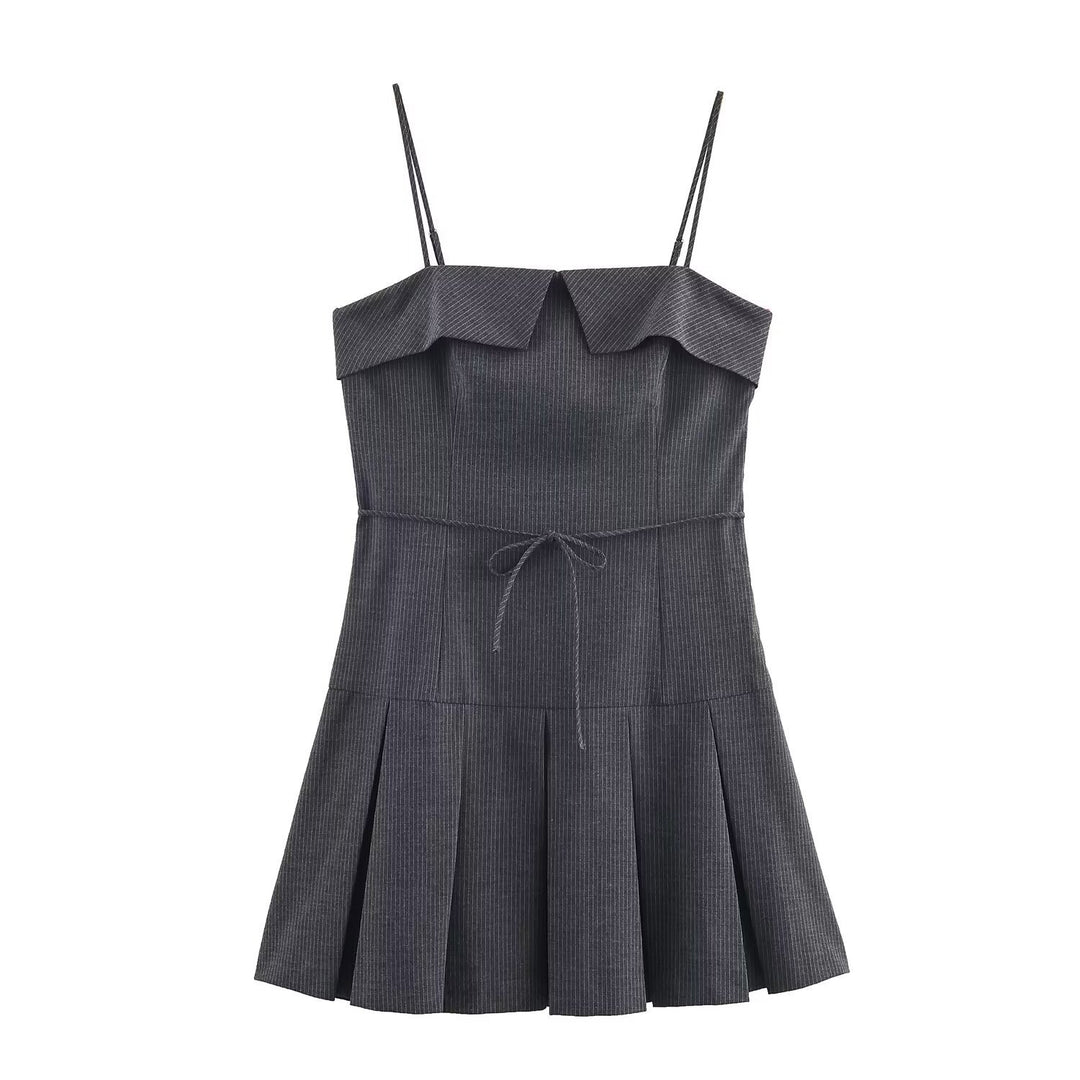 Damen Minikleid mit Rüschen und verstellbaren Trägern R&B