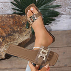 Damen Elegante und schicke Mules mit dekorativem Schnallen-Detail R&B