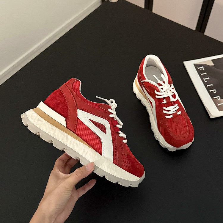 Damen sportive Sneaker mit atmungsaktiver Mesh-Oberfläche und dämpfender Sohle R&B