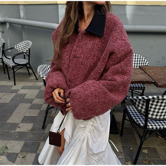 Damen oversized Wolljacke R&B