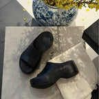 Damen Plateau-Mules mit geschlossener Ferse und modischem Riemendesign