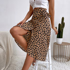 Damen Wickelrock mit animalischem Muster und eleganter Taillierung R&B