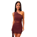 Damen Cocktailkleid mit asymmetrischem Schnitt R&B