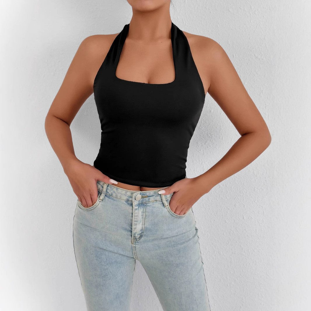 Damen Hochgeschlossenes Tanktop mit Quadrat-Ausschnitt R&B