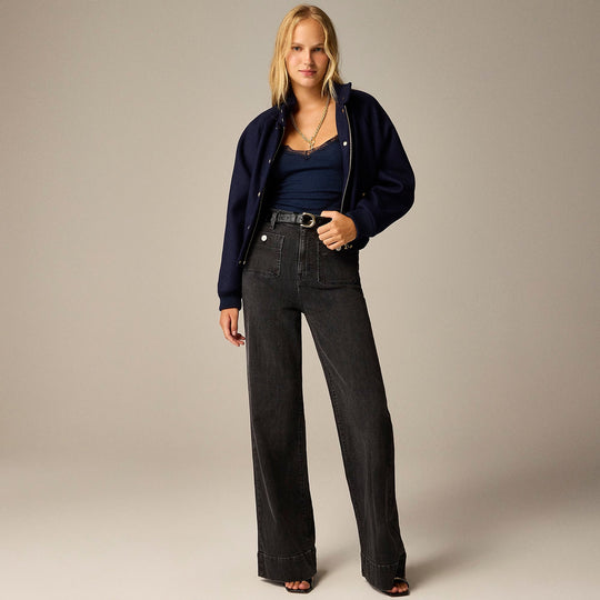 Damen Weite Komfortable Jeans mit hohen Bund R&B