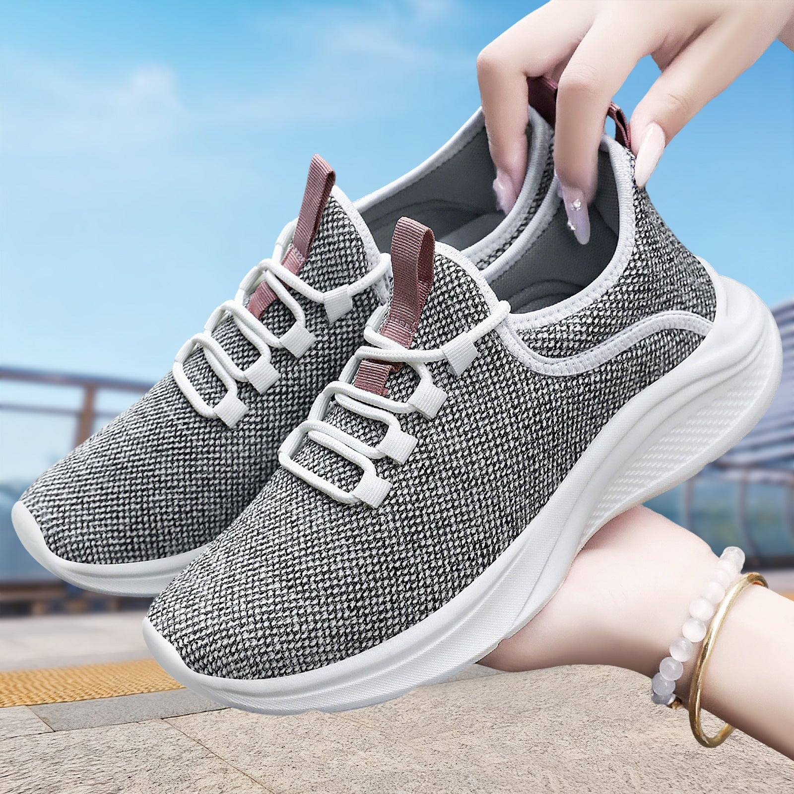 Damen Bequeme und atmungsaktive Sneaker für Alltag und Sport R&B