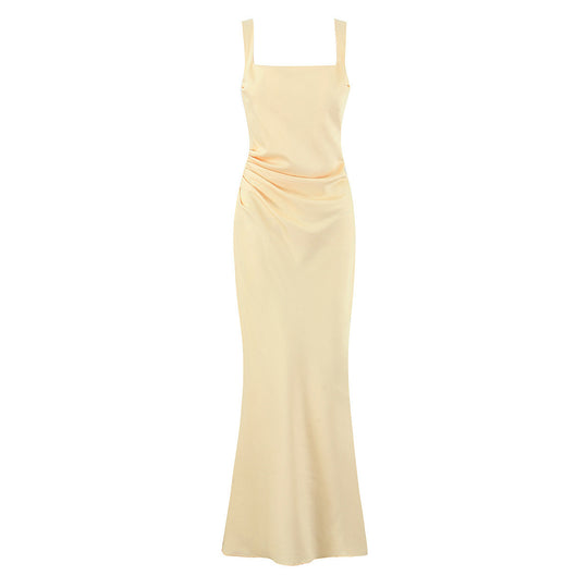 Damen Maxikleid mit elegantem Quadrat-Ausschnitt und raffinierten Drapierungen R&B