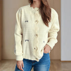 Damen Strickjacke mit verspieltem Knopf-Detail und schöner Struktur R&B