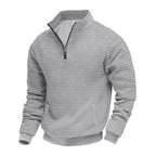 Herren Stepppullover mit halbem Reißverschluss und modernem Strukturdesign R&B