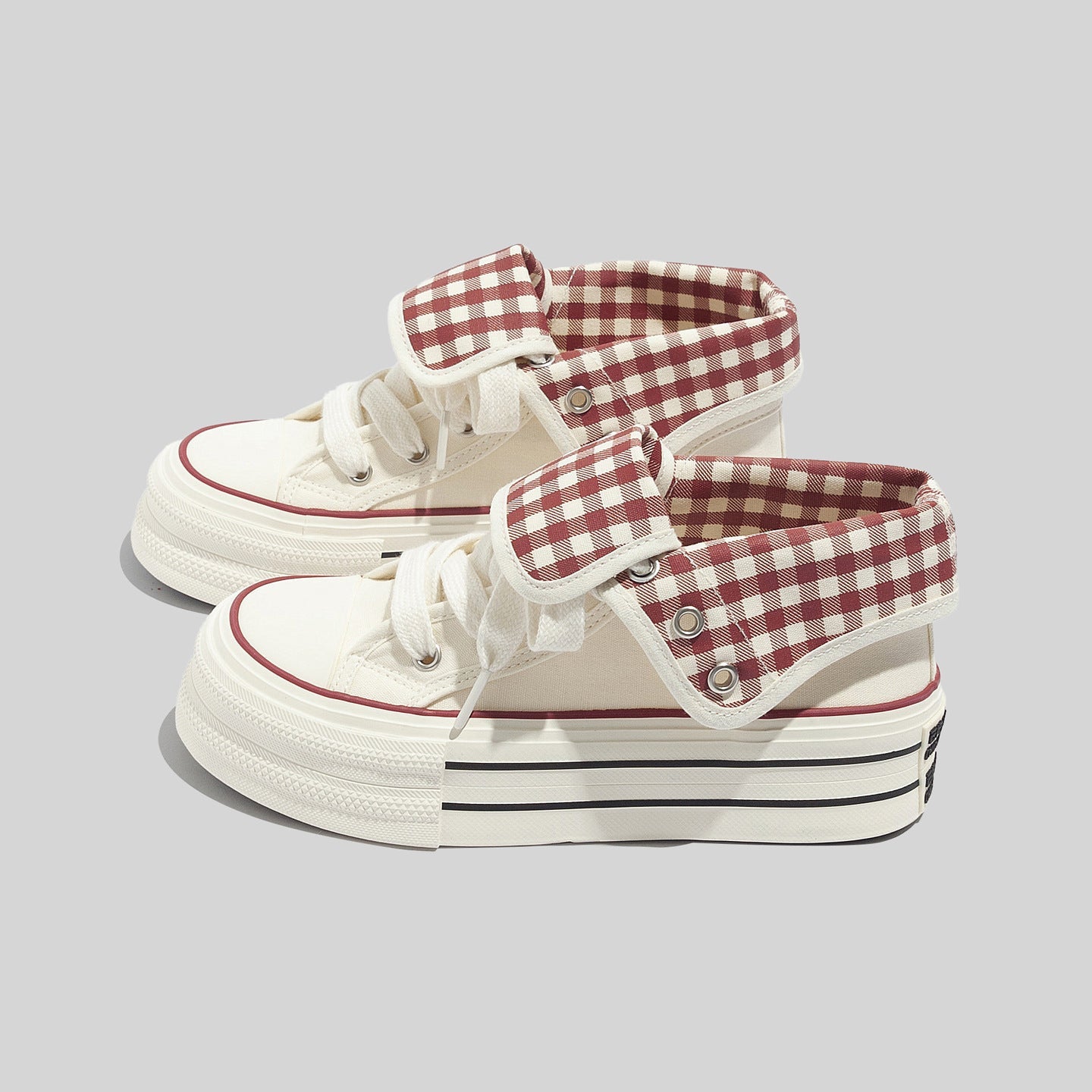 Damen Hochwertige Chunky Sneakers mit Gingham-Details
