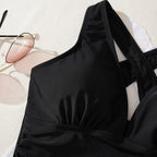Damen Einteiliger Badeanzug mit figurformendem Schnitt und tiefem V-Ausschnitt R&B
