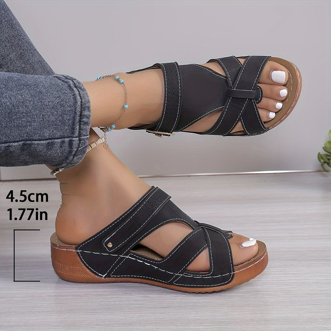 Damen komfortable Sandalen mit verstellbarem Riemendesign und anatomischem Fußbett R&B