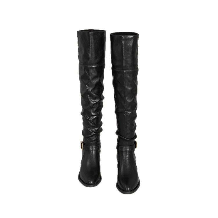 Damen Hochfront-Stiefel mit modischen Details und komfortablem Blockabsatz R&B