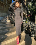 Damen figurbetontes Midikleid