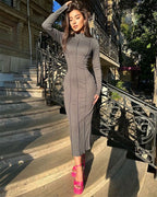 Damen figurbetontes Midikleid