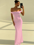 Damen Elegantes Off-Shoulder Maxikleid mit figurbetontem Schnitt R&B