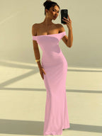 Damen Elegantes Off-Shoulder Maxikleid mit figurbetontem Schnitt R&B