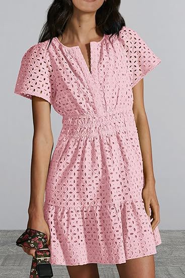 Damen Sommerkleid im romantischen Broderie Anglaise Stil R&B