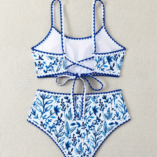Damen Hochtailliertes Bikiniset mit floralem Design R&B