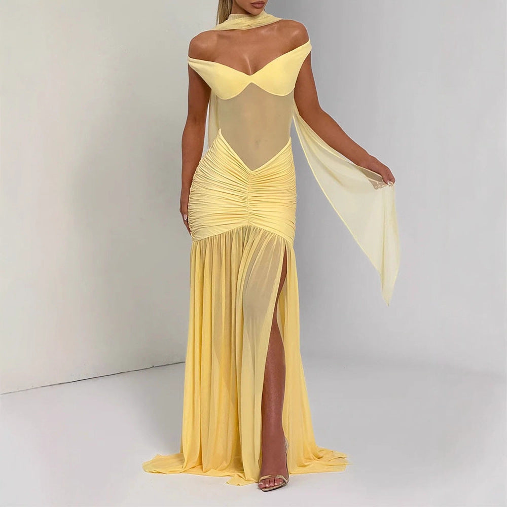 Damen Elegantes Maxi-Kleid mit Figurbetonendem Design R&B