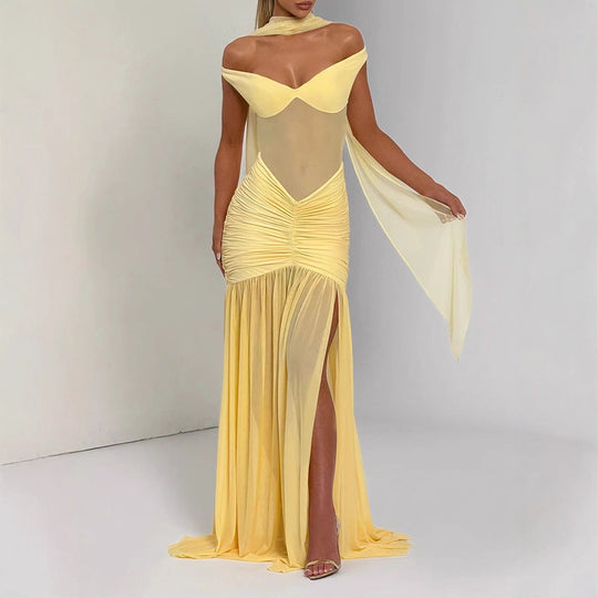Damen Elegantes Maxi-Kleid mit Figurbetonendem Design R&B
