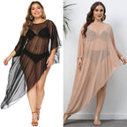 Damen eleganter Strandüberwurf aus leichtem Netzmaterial R&B