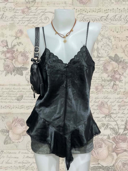 Damen elegantes Nachtkleid mit romantischem Spitzenbesatz R&B