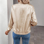 Damen Glänzende Bomberjacke R&B