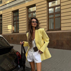 Damen Eleganter Oversized Blazer mit tiefem Revers R&B