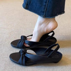 Damen Slingback-Sandalen mit modischem Knoten-Detail und komfortabler Fußbettgestaltung