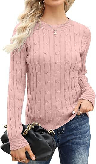 Damen klassischer Strickpullover mit Zopfdesign R&B
