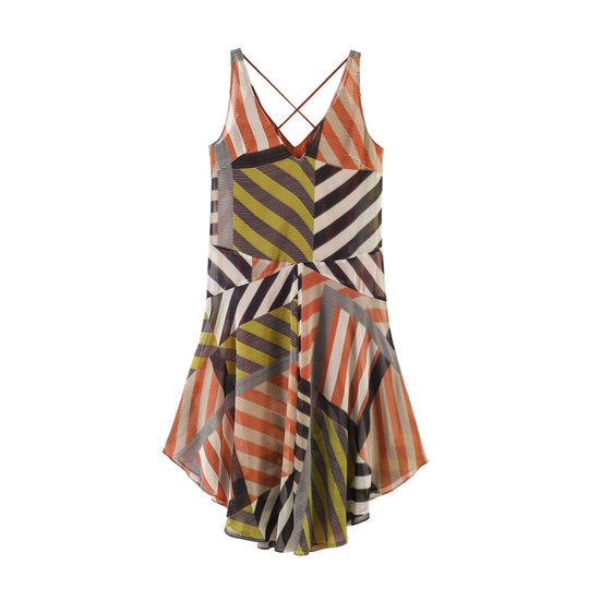 Damen Sommerliches Maxikleid mit modernem V-Ausschnitt und asymmetrischem Schnitt R&B