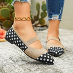 Damen Modische Ballerinas mit Punkten und elegantem Riemendesign R&B